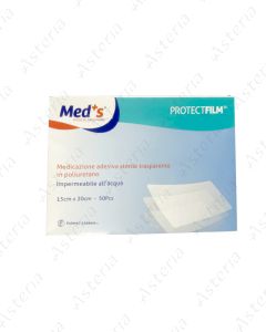 Meds Protect Film Стерильная прозрачная пленка St. Прозрачная полиуретановая клейкая пленка Повязка 15х20см N50