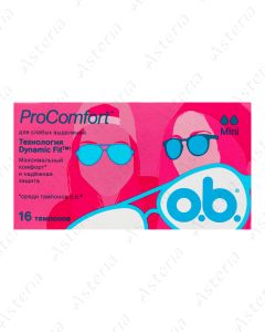 O.B հիգենիկ Տամպոն ProComfort Mini N16